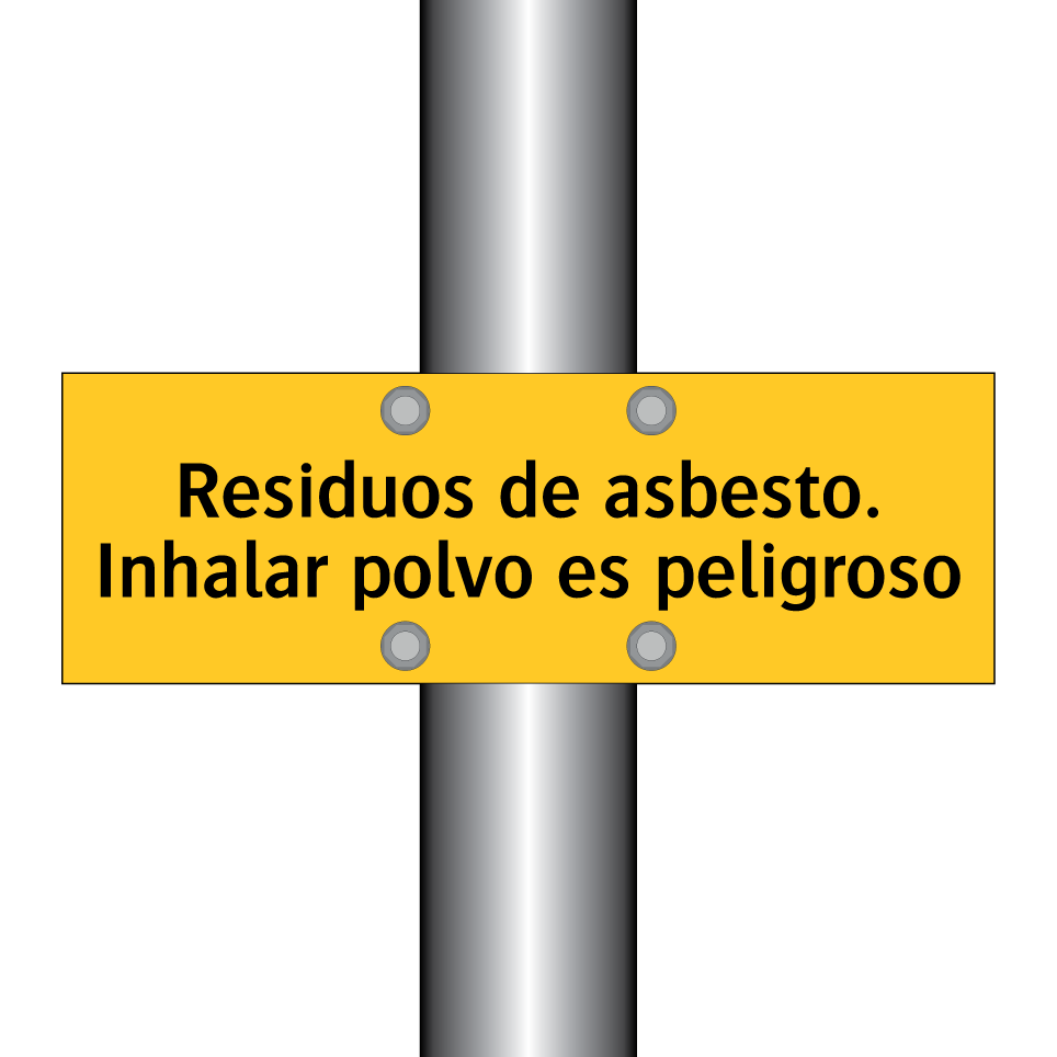 Residuos de asbesto. Inhalar polvo es peligroso