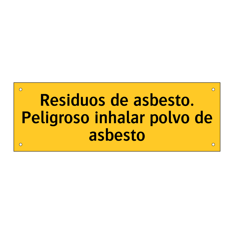 Residuos de asbesto. Peligroso inhalar polvo de asbesto