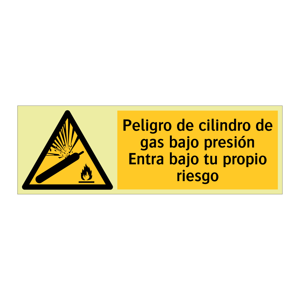 Peligro de cilindro de gas bajo presión Entra bajo tu propio riesgo
