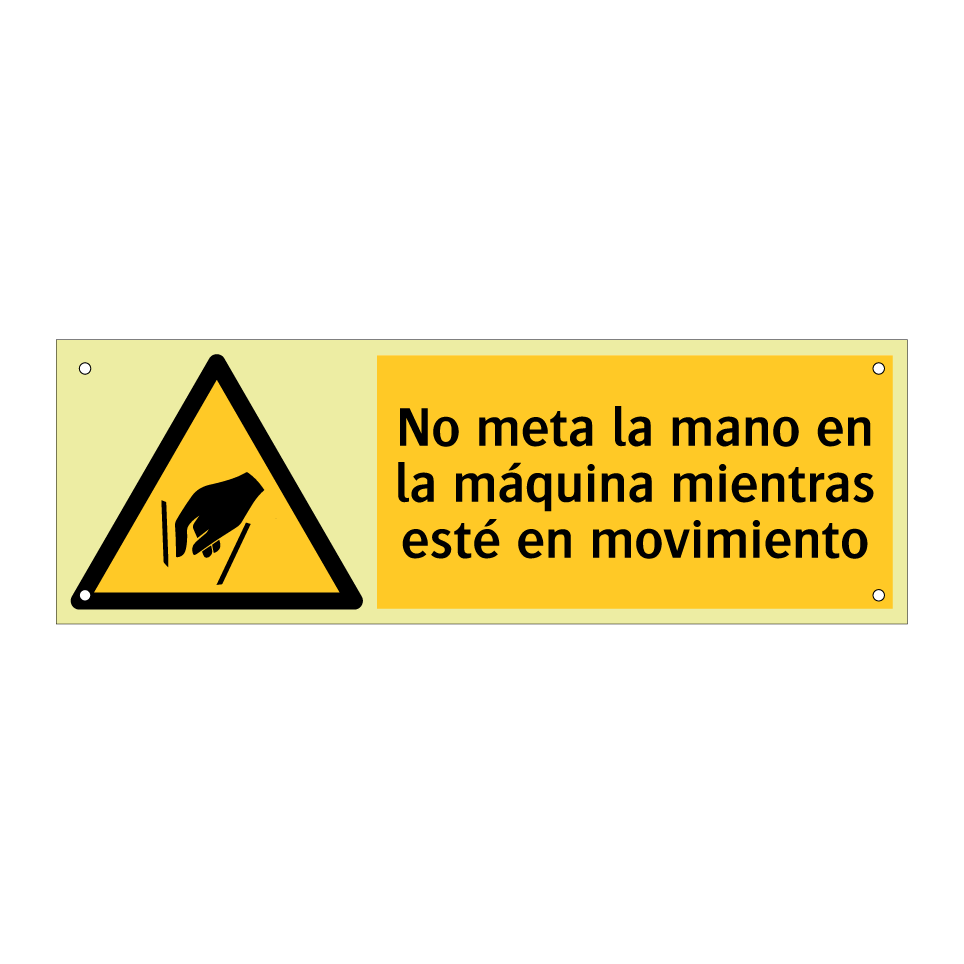 No meta la mano en la máquina mientras esté en movimiento