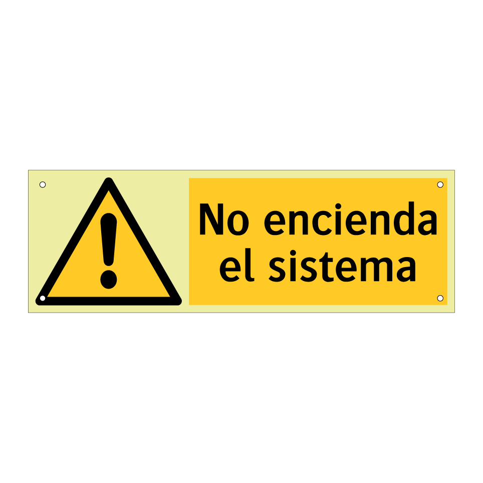 No encienda el sistema