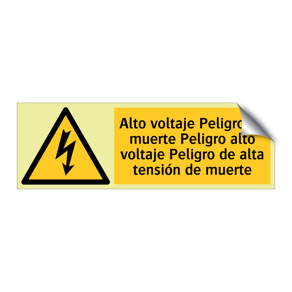 Alto voltaje Peligro de muerte Peligro alto voltaje Peligro de alta tensión de muerte