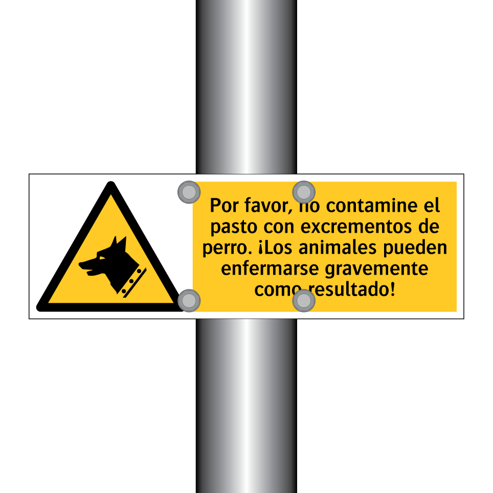 Por favor, no contamine el pasto con excrementos de perro. ¡Los animales pueden enfermarse gravemente como resultado!