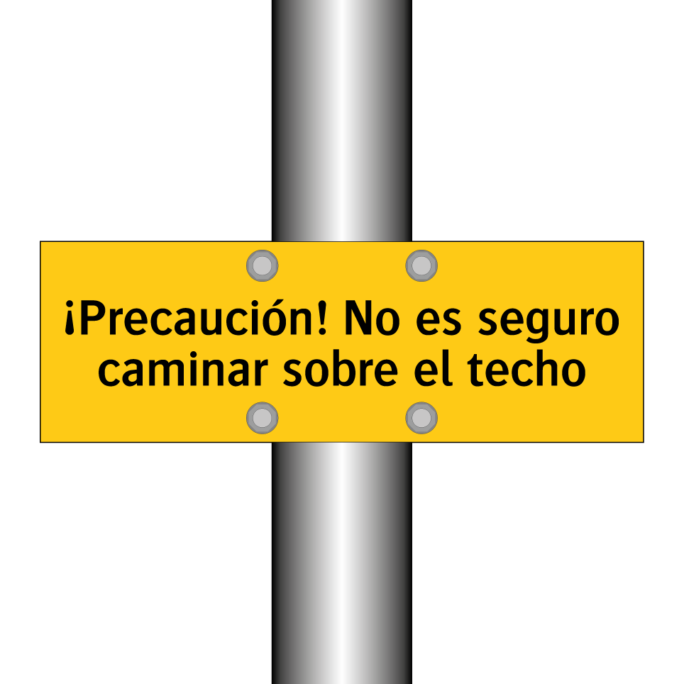 ¡Precaución! No es seguro caminar sobre el techo