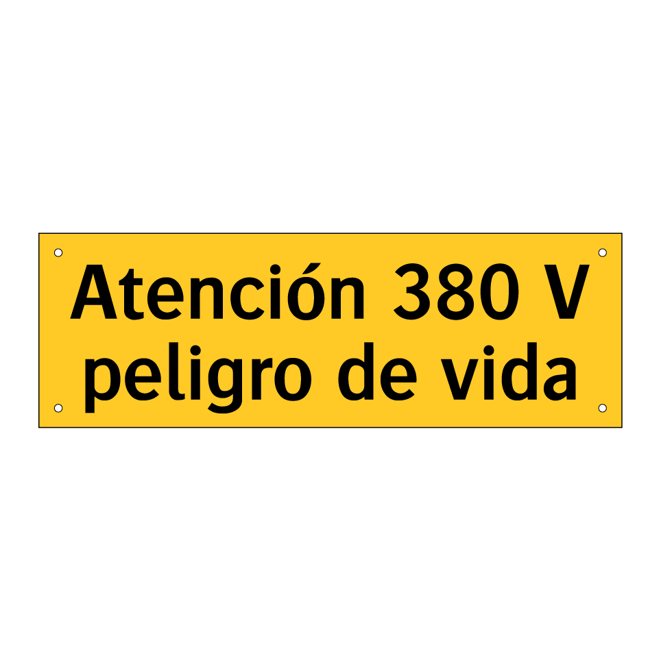 Atención 380 V peligro de vida