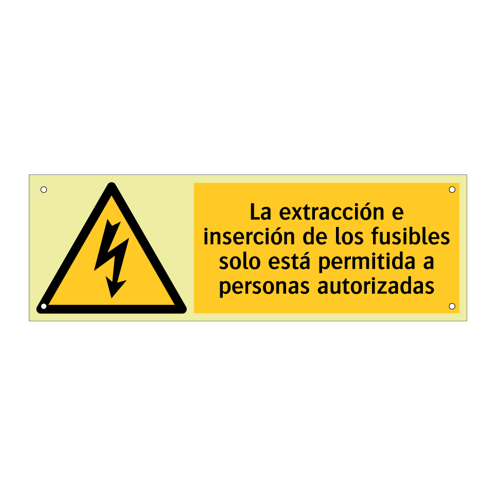 La extracción e inserción de los fusibles solo está permitida a personas autorizadas