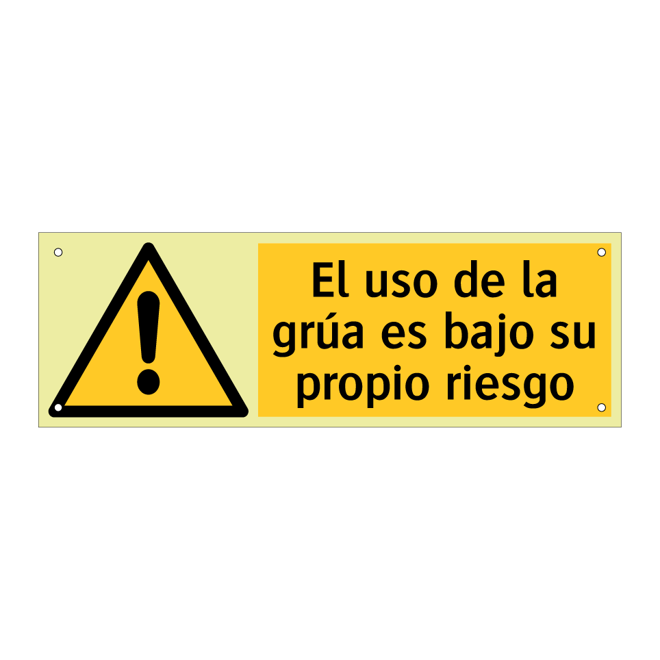 El uso de la grúa es bajo su propio riesgo