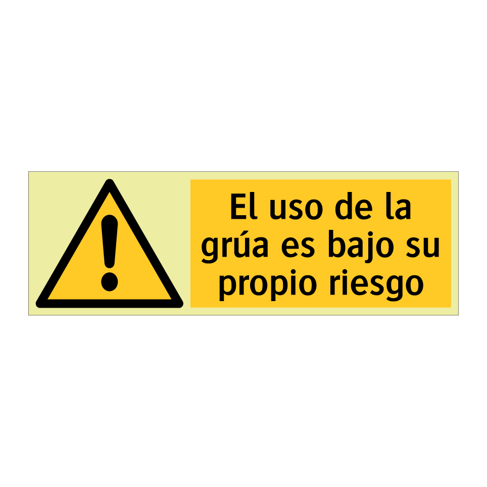 El uso de la grúa es bajo su propio riesgo