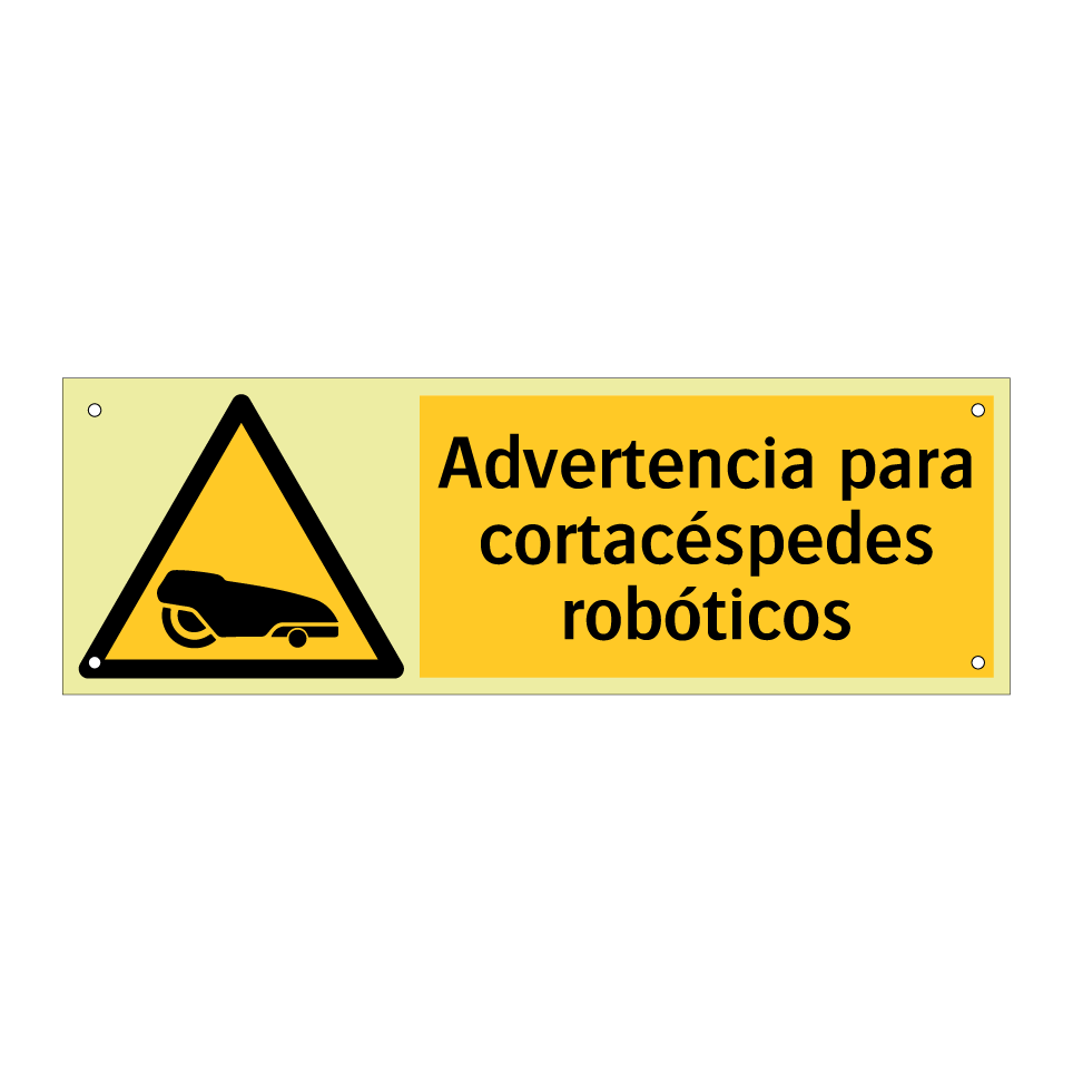 Advertencia para cortacéspedes robóticos