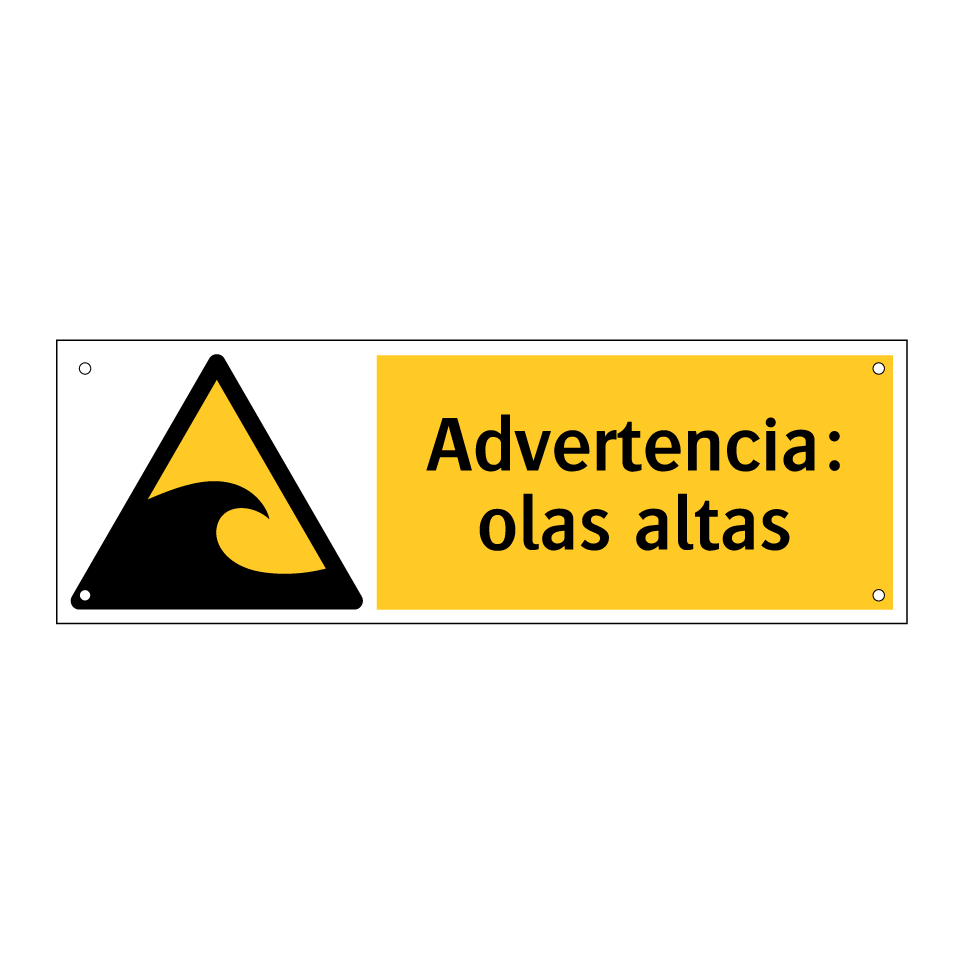 Advertencia: olas altas