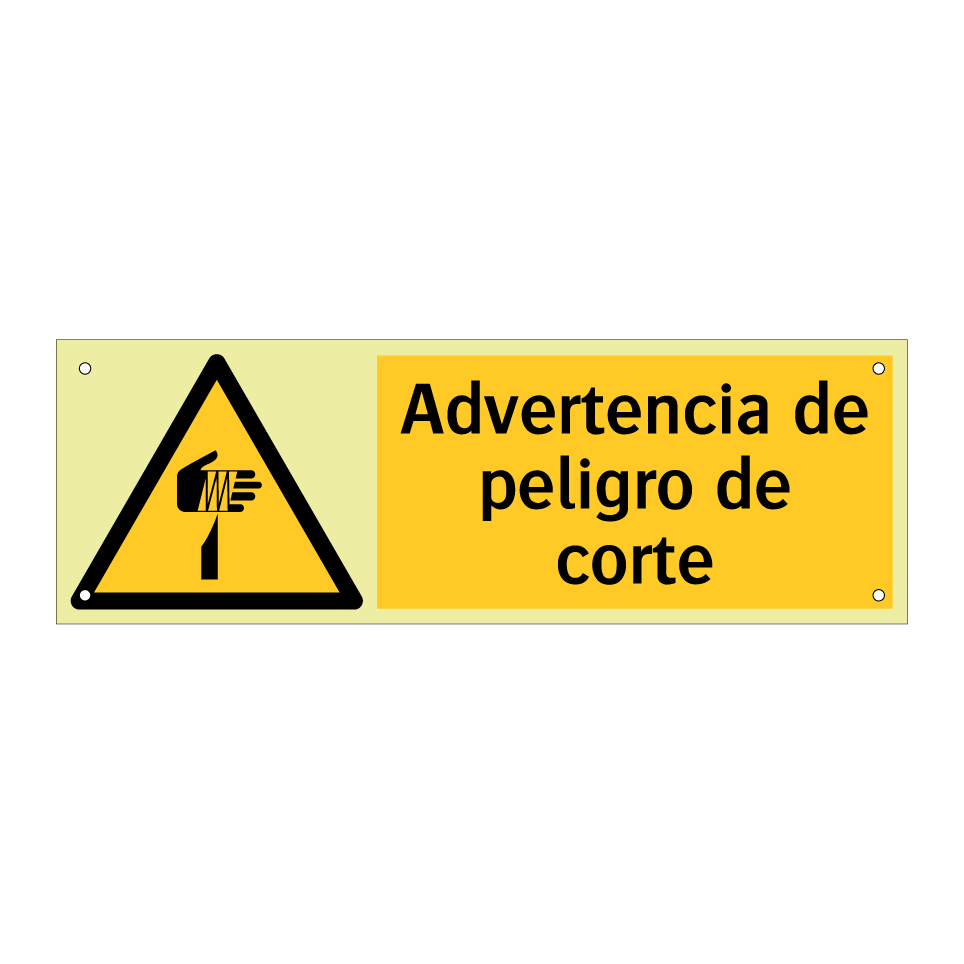 Advertencia de peligro de corte