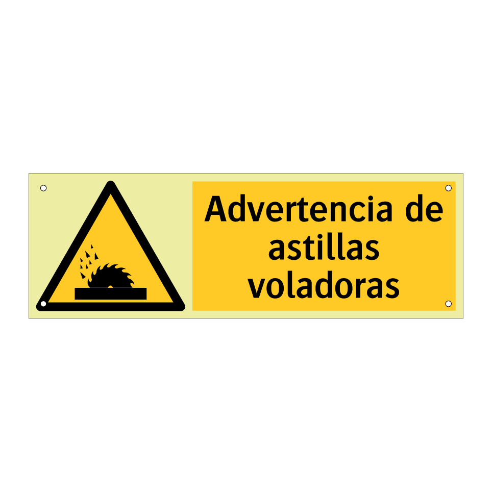 Advertencia de astillas voladoras
