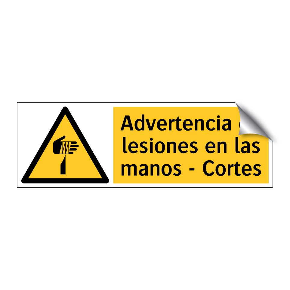 Advertencia de lesiones en las manos - Cortes