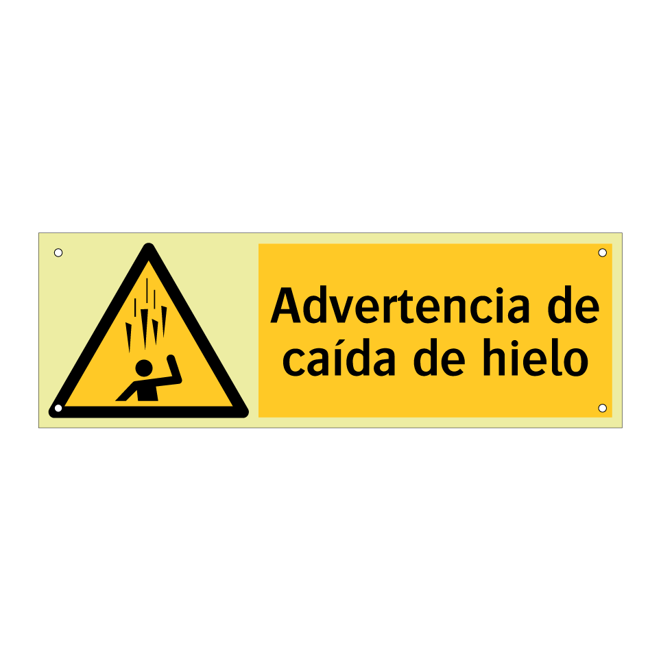 Advertencia de caída de hielo