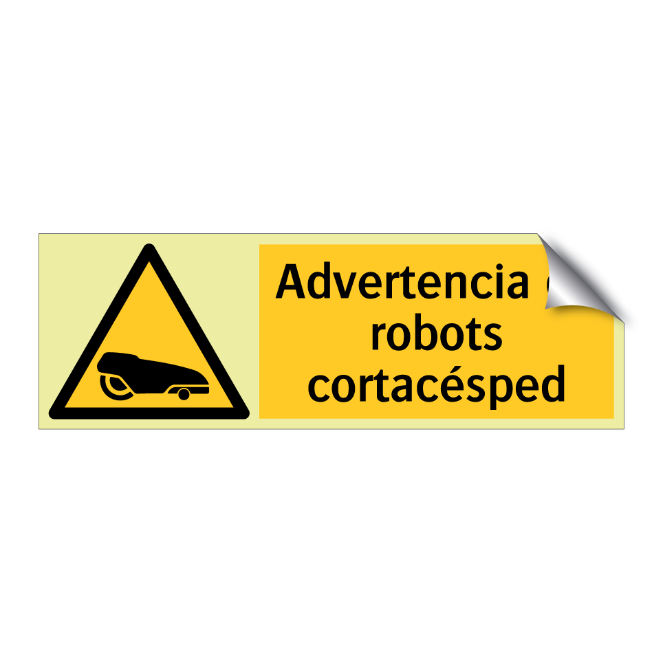 Advertencia de robots cortacésped