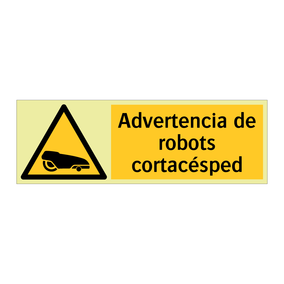Advertencia de robots cortacésped