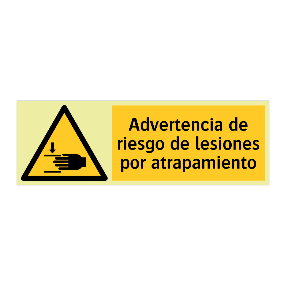 Advertencia de riesgo de lesiones por atrapamiento