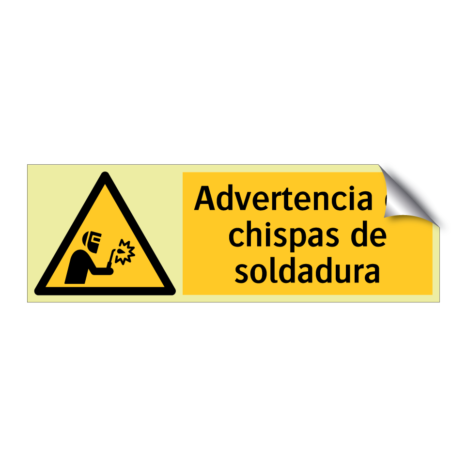 Advertencia de chispas de soldadura