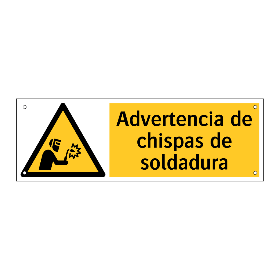 Advertencia de chispas de soldadura