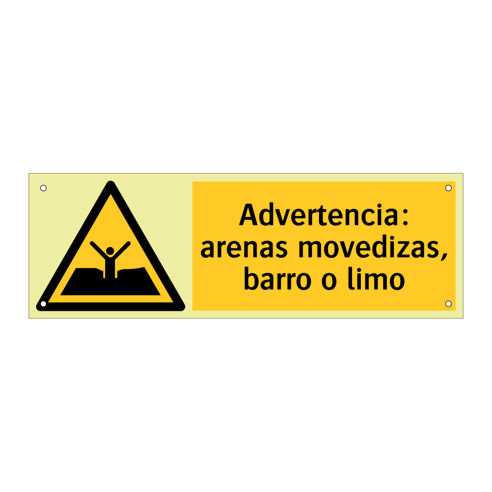 Advertencia: arenas movedizas, barro o limo