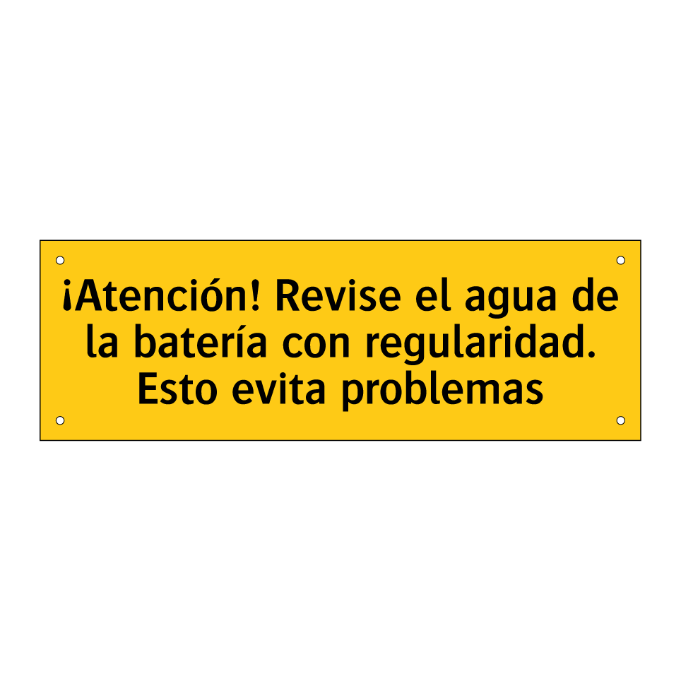 ¡Atención! Revise el agua de la batería con regularidad. Esto evita problemas