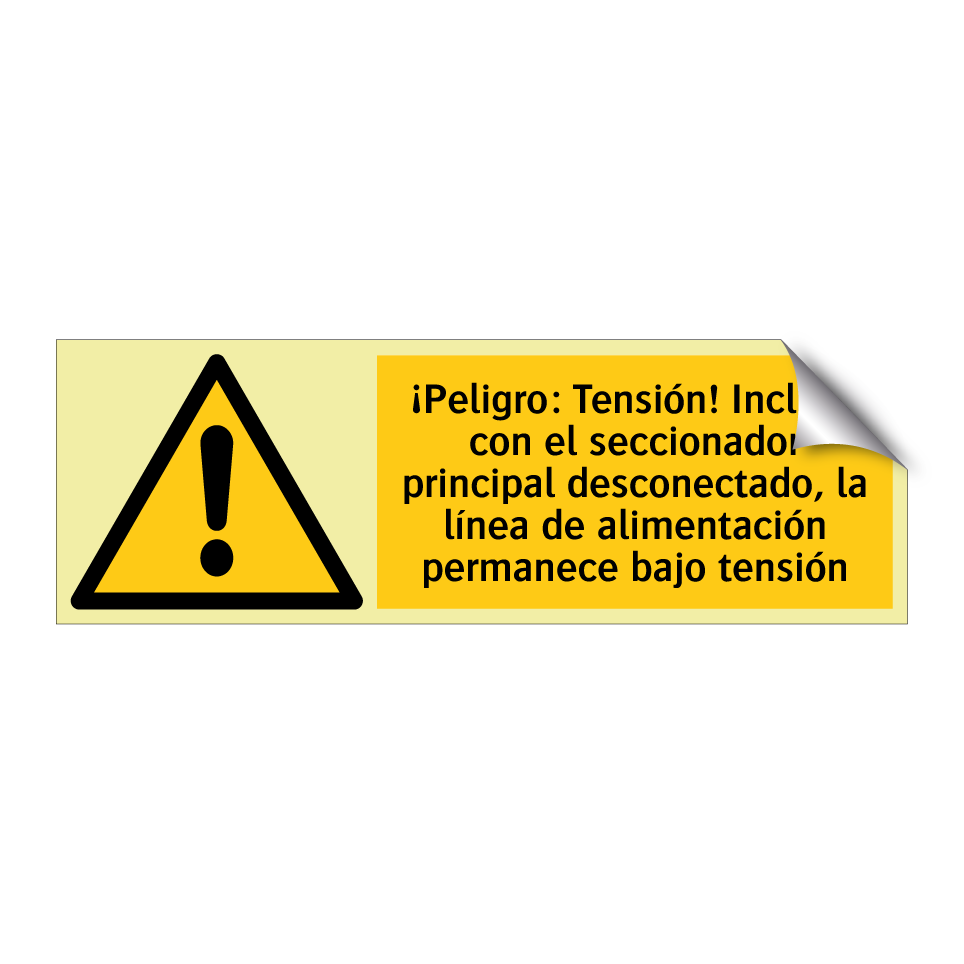 ¡Peligro: Tensión! Incluso con el seccionador principal desconectado, la línea de alimentación permanece bajo tensión