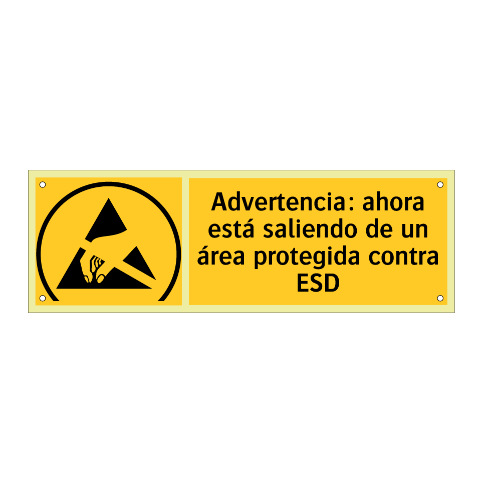 Advertencia: ahora está saliendo de un área protegida contra ESD