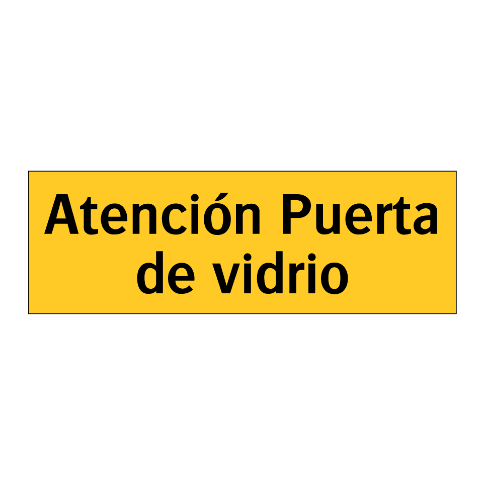 Atención Puerta de vidrio