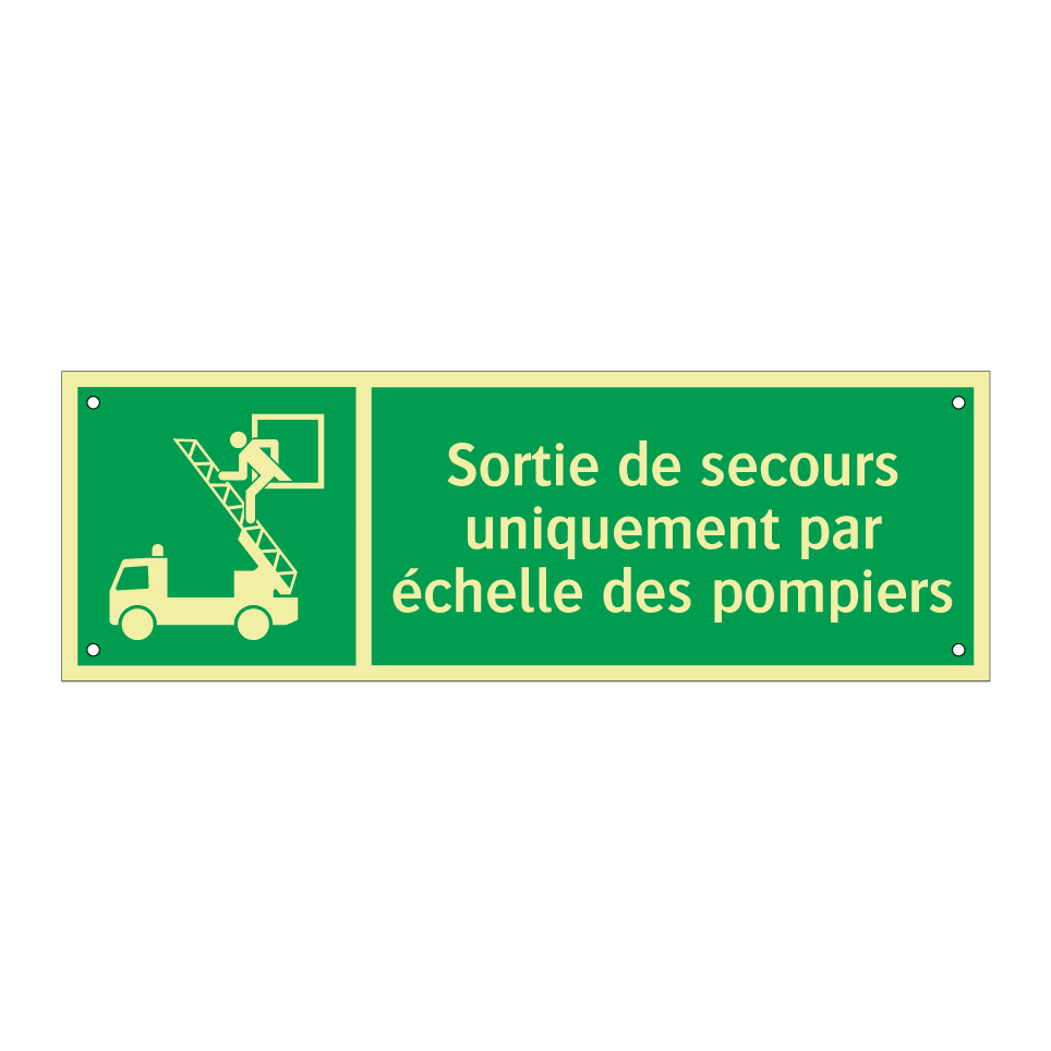 Sortie de secours uniquement par échelle des pompiers