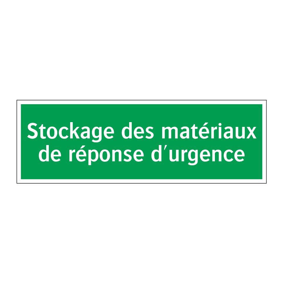 Stockage des matériaux de réponse d'urgence