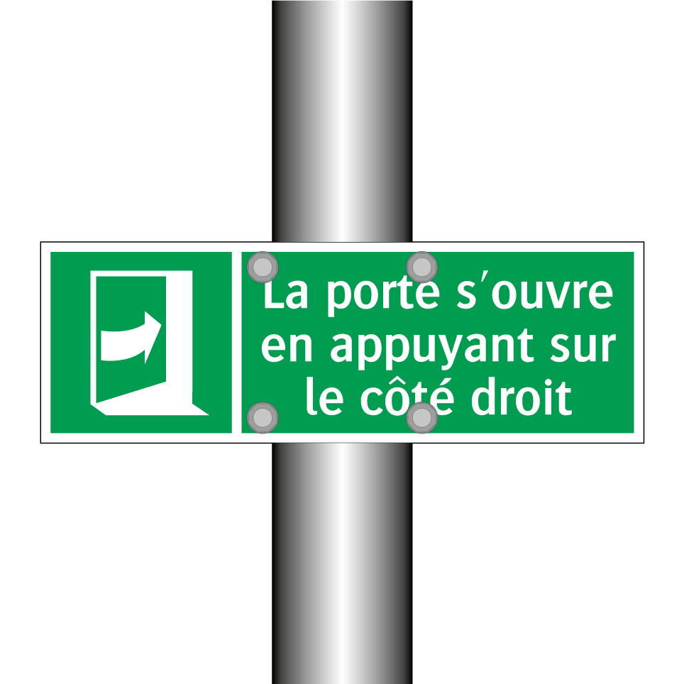 La porte s'ouvre en appuyant sur le côté droit