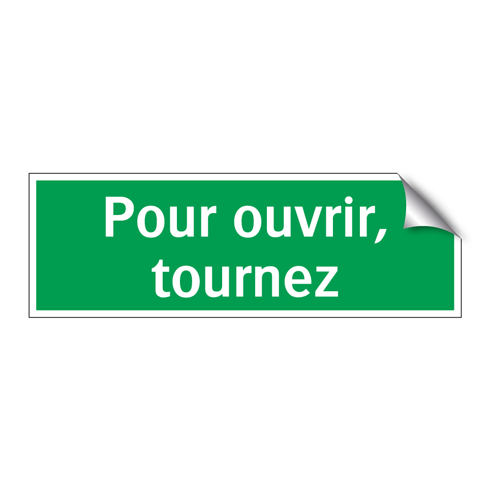 Pour ouvrir, tournez
