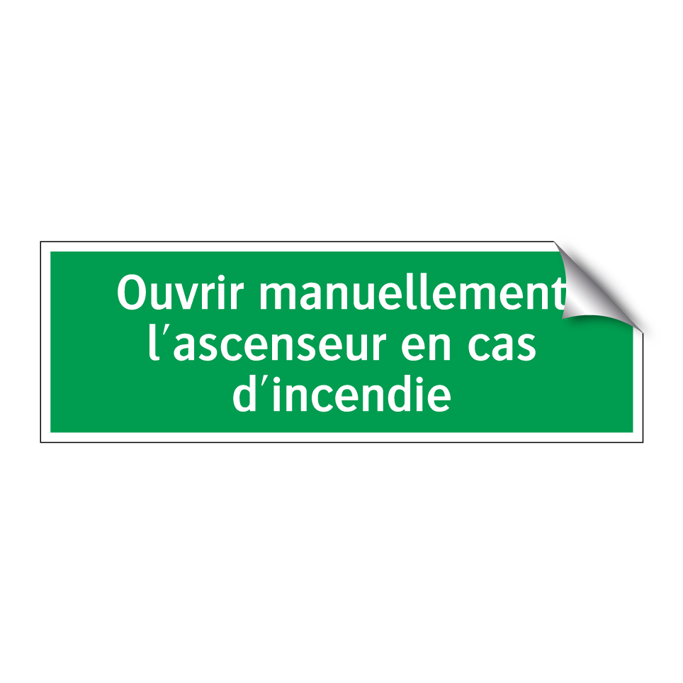 Ouvrir manuellement l'ascenseur en cas d'incendie