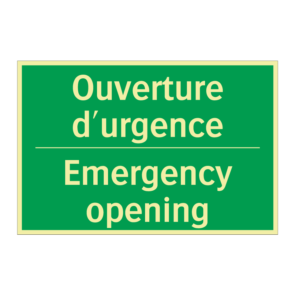 Ouverture d'urgence - Emergency opening