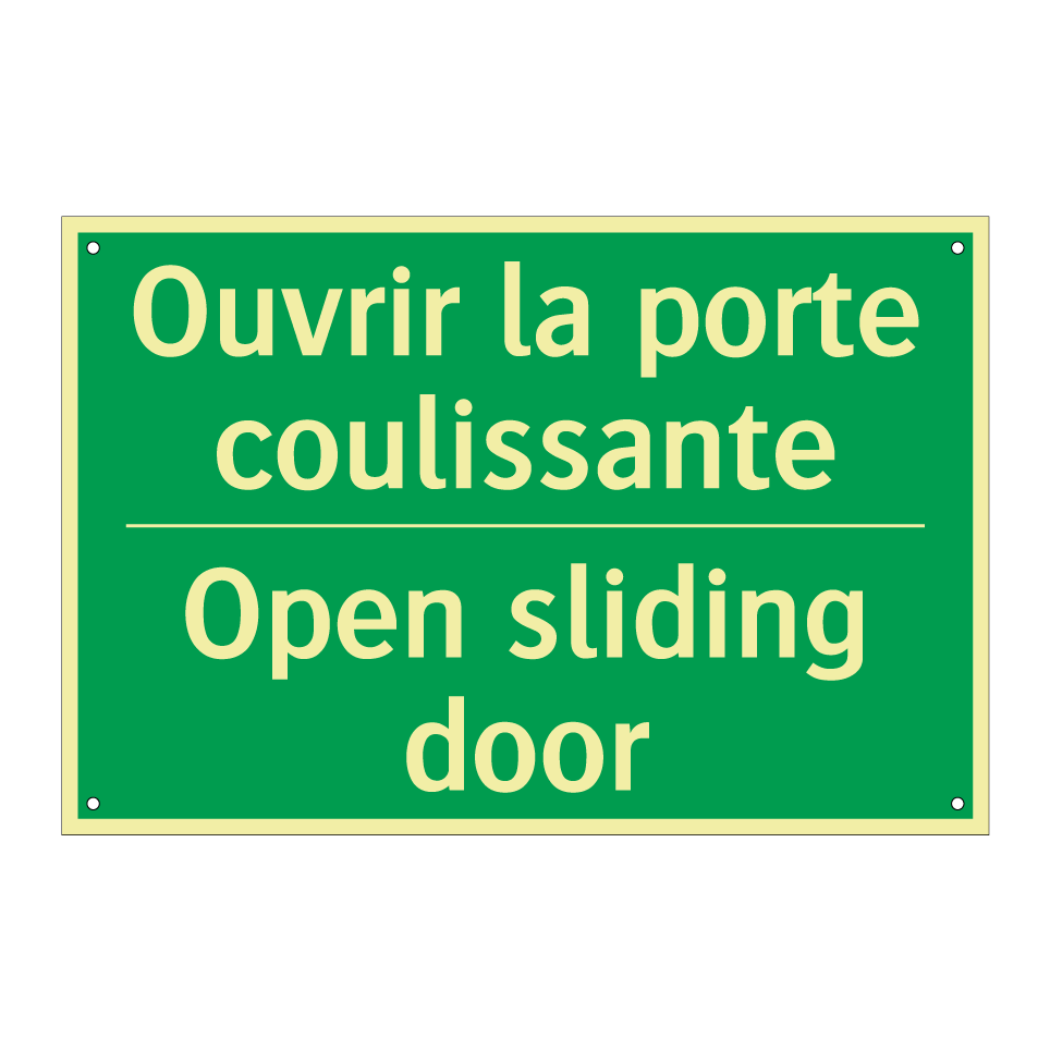Ouvrir la porte coulissante - Open sliding door