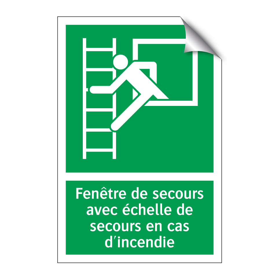 Fenêtre de secours avec échelle de secours en cas d'incendie