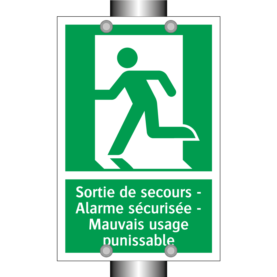 Sortie de secours - Alarme sécurisée - Mauvais usage punissable