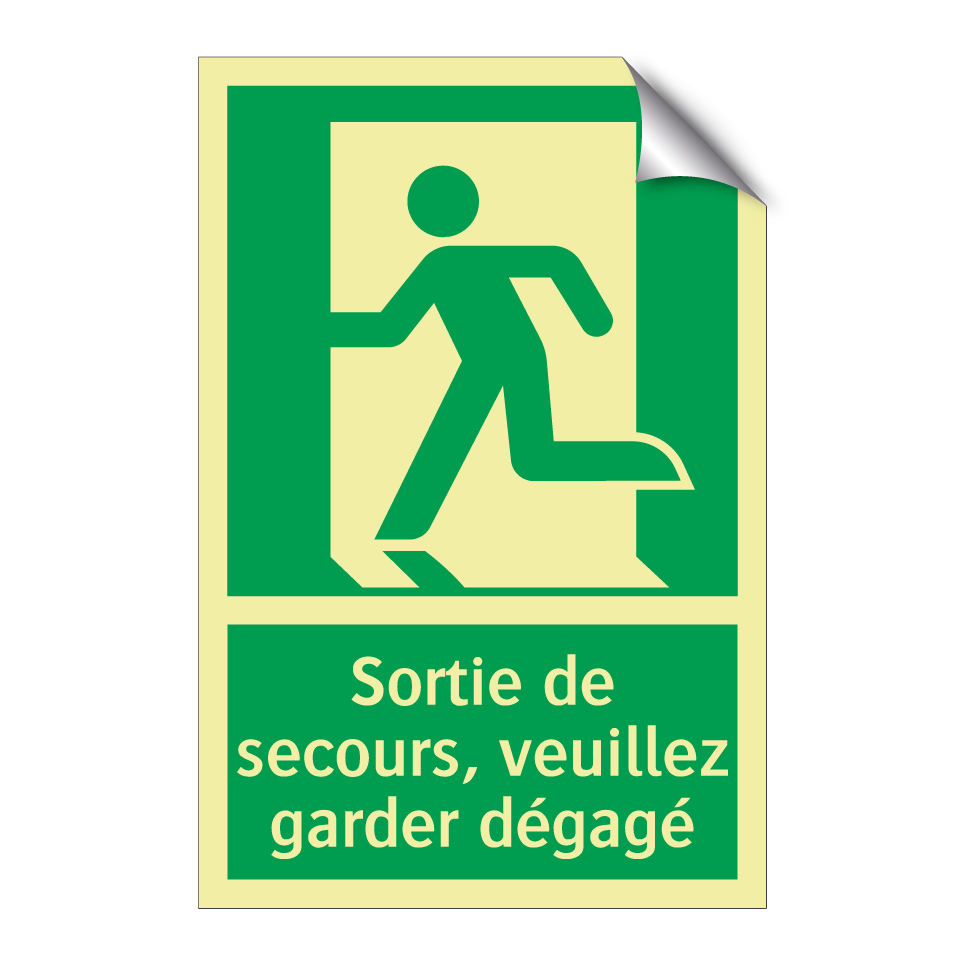 Sortie de secours, veuillez garder dégagé