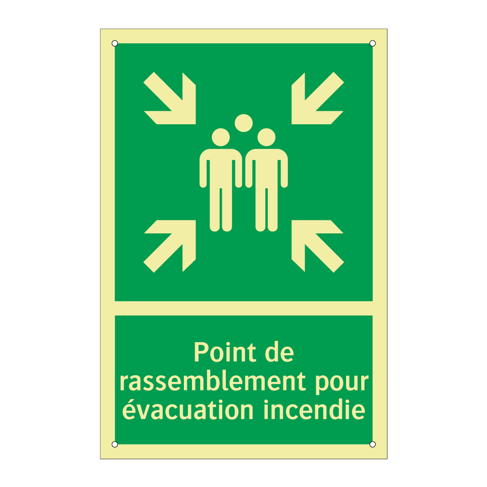 Point de rassemblement pour évacuation incendie