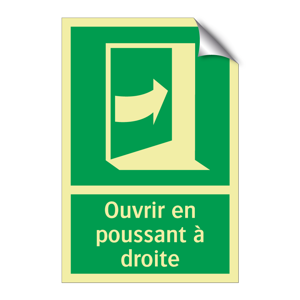 Ouvrir en poussant à droite