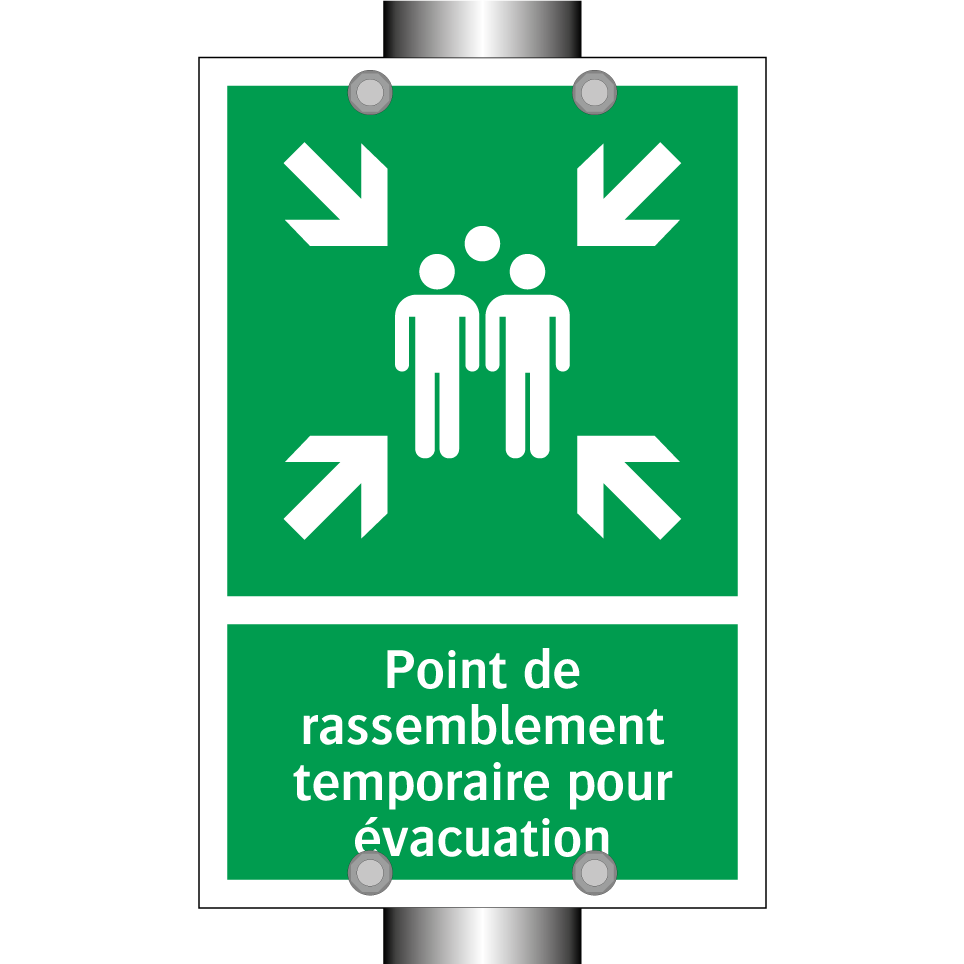 Point de rassemblement temporaire pour évacuation