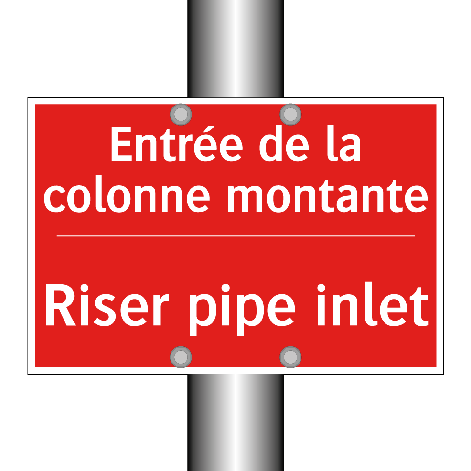 Entrée de la colonne montante - Riser pipe inlet