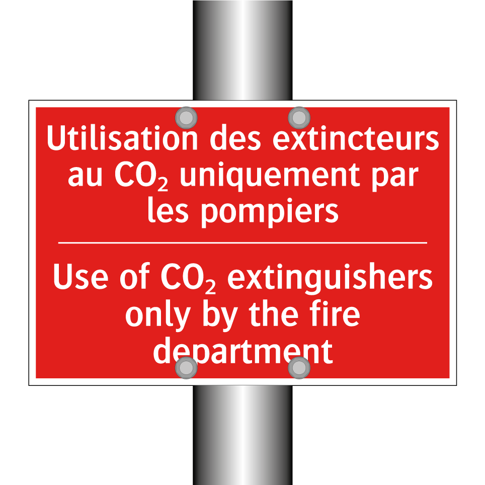 Utilisation des extincteurs au /.../ - Use of CO₂ extinguishers only /.../