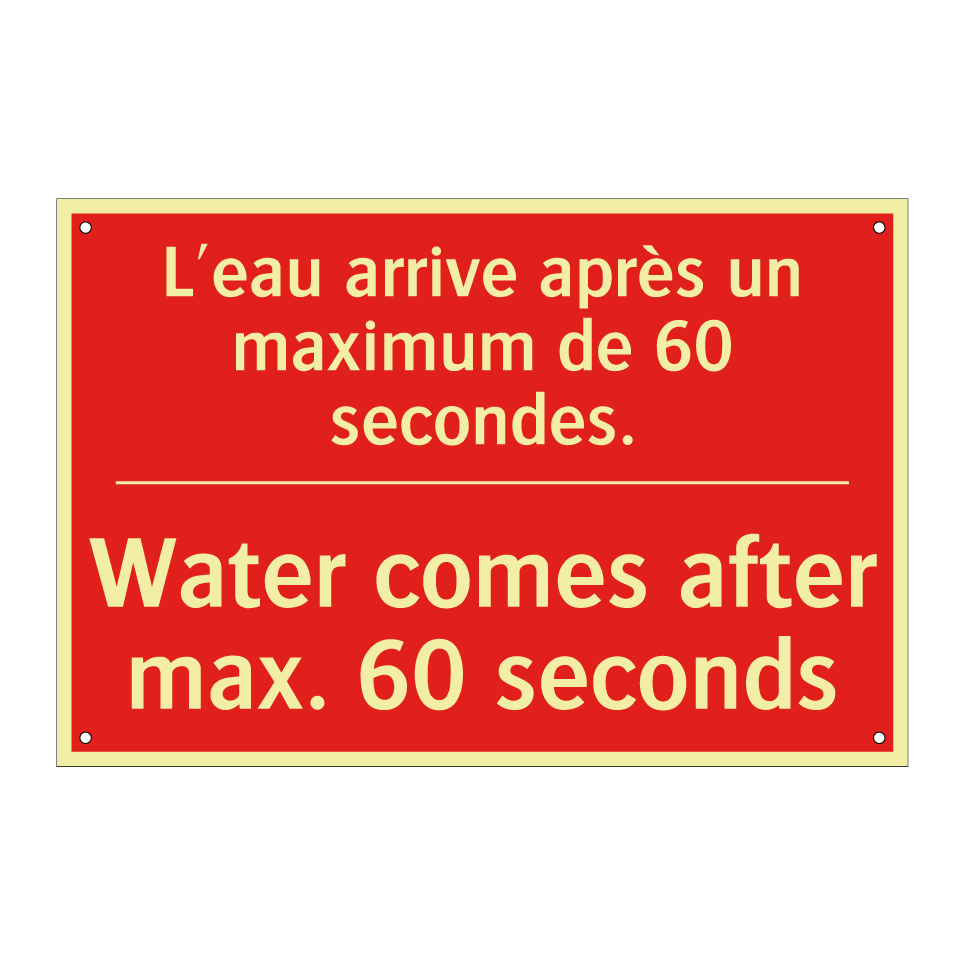 L'eau arrive après un maximum /.../ - Water comes after max. 60 seconds /.../