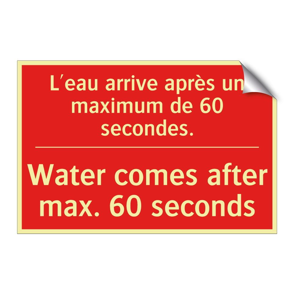 L'eau arrive après un maximum /.../ - Water comes after max. 60 seconds /.../