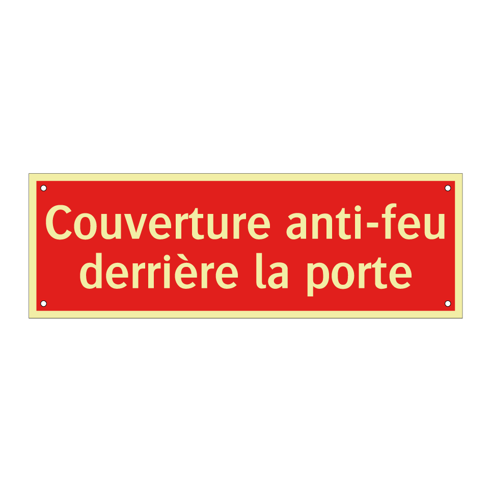 Couverture anti-feu derrière la porte