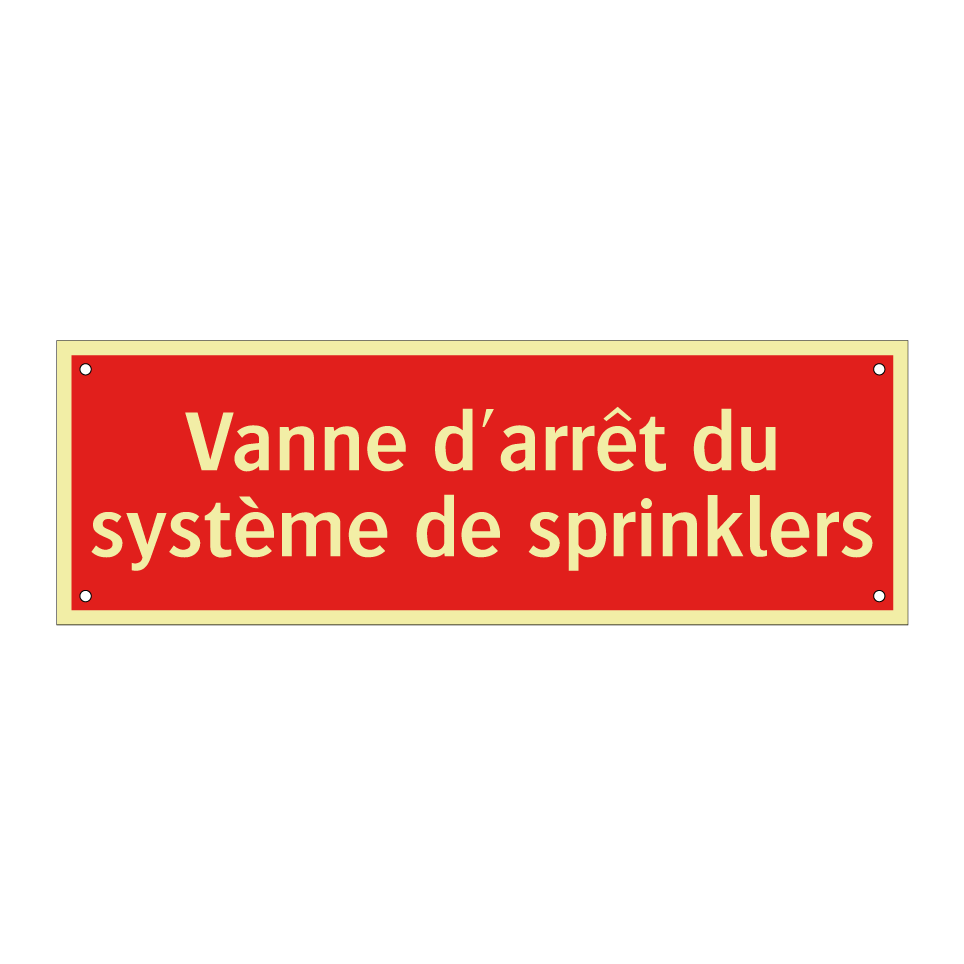 Vanne d'arrêt du système de sprinklers