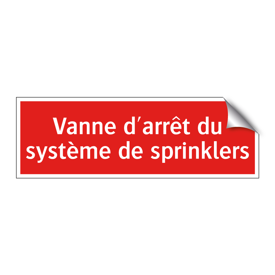 Vanne d'arrêt du système de sprinklers