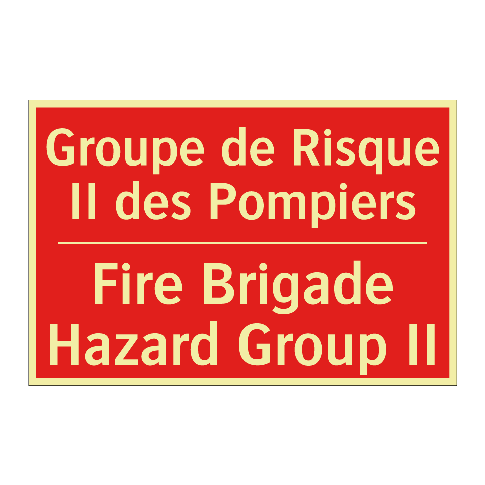Groupe de Risque II des Pompiers /.../ - Fire Brigade Hazard Group II