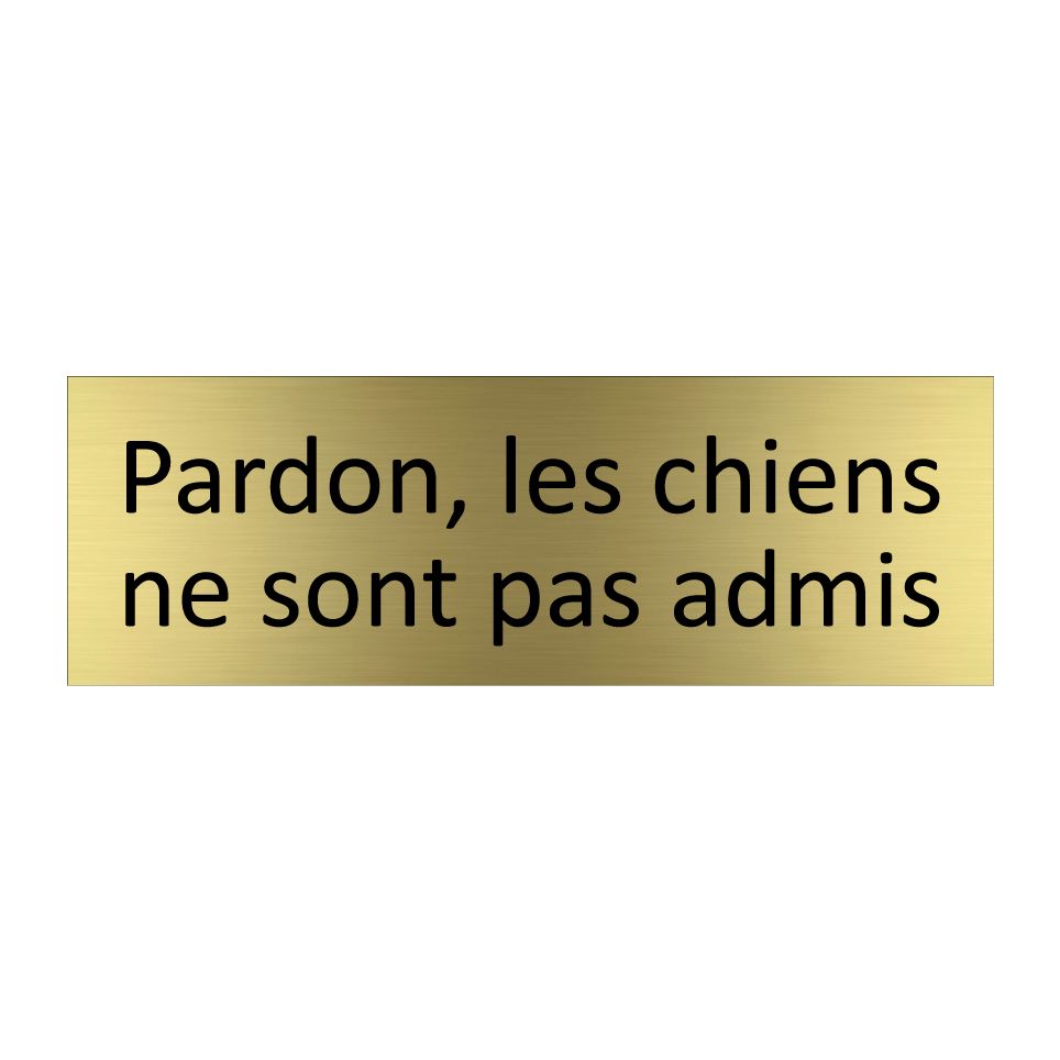 Pardon, les chiens ne sont pas admis